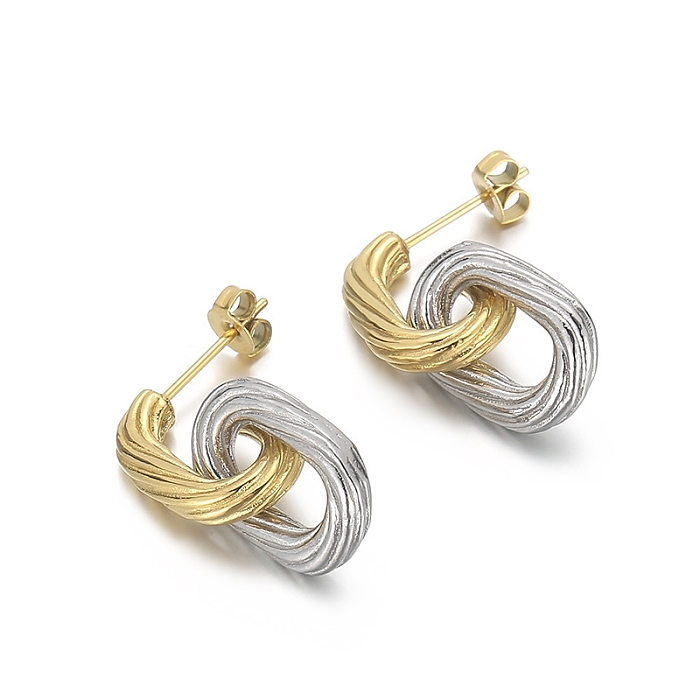 Fashion Geometric Stainless Steel Drop Earrings Plating Metal Stainless Steel  Earrings