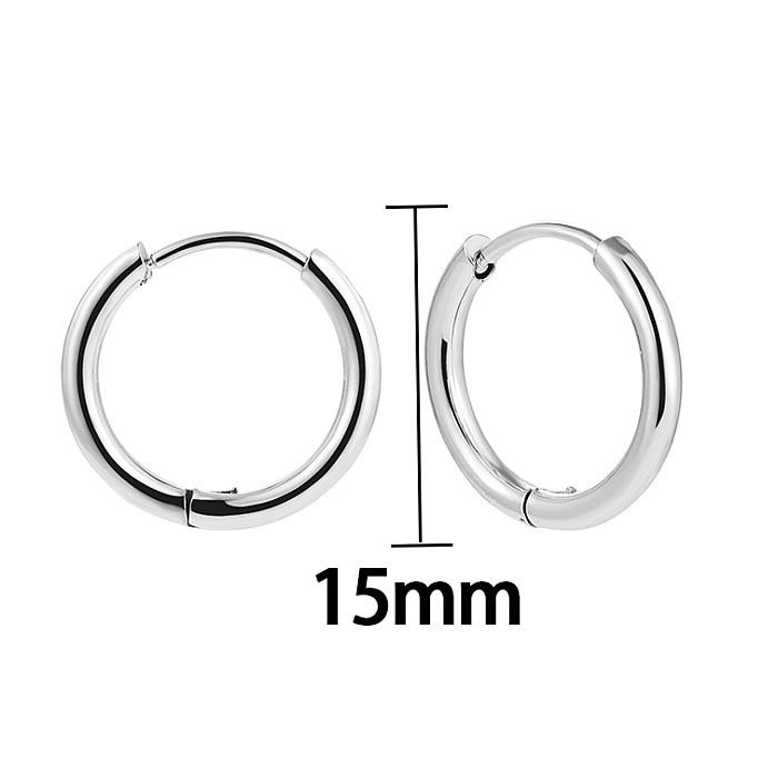 1 Pair Simple Style Solid Color Plating Stainless Steel  Hoop Earrings