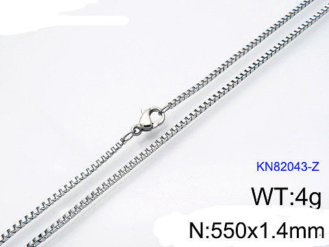 European And American Square Chain Stainless Steel  Necklace Pendant With Matching Chain Wholesale