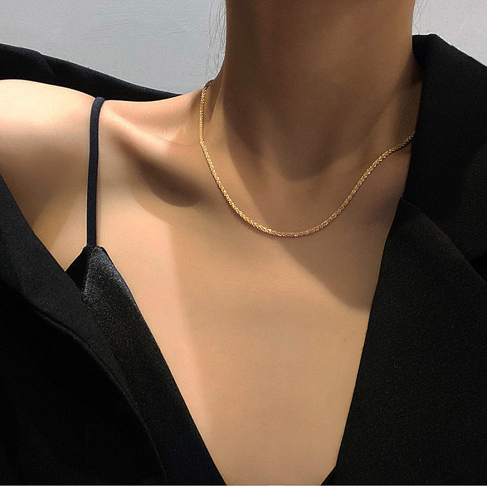 Simple Geometric Solid Color Stainless Steel Clavicle Chain Wholesale