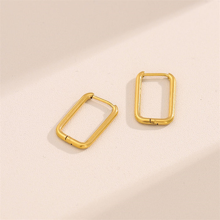 1 Pair Simple Style U Shape Plating Stainless Steel  Stainless Steel 18K Gold Plated Earrings