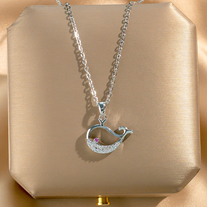 Collier avec pendentif en forme de lapin doux et mignon, lettre fleur, en acier inoxydable, cuivre et émail, incrustation de Zircon