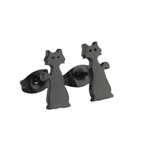 1 Pair Fashion Rabbit Turkey Cat Stainless Steel Plating Hollow Out Ear Studs