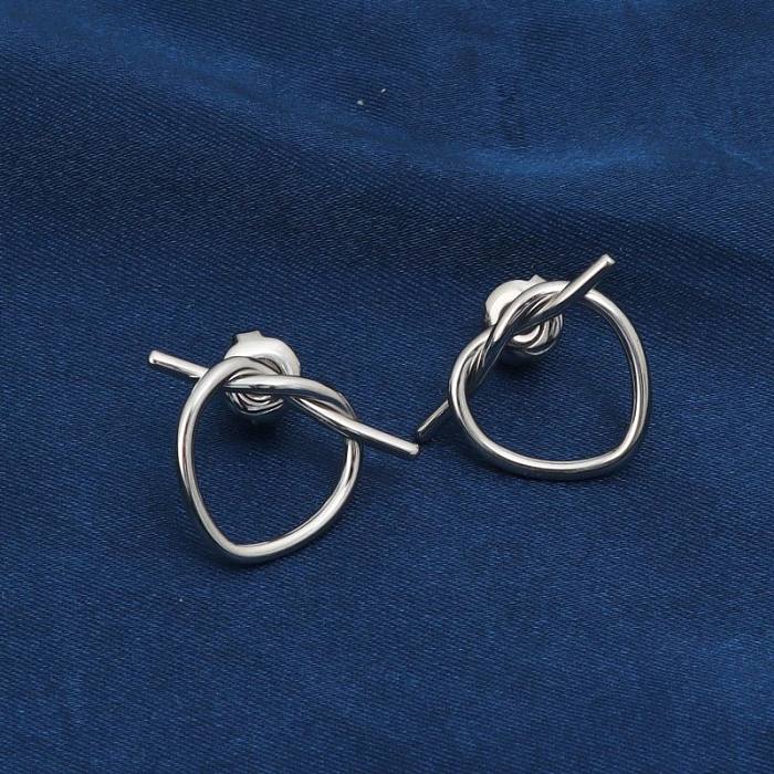 1 Pair Casual Classic Style Heart Shape Hollow Out Stainless Steel  Ear Studs