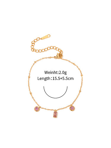 1 Piece Fashion Round Square Stainless Steel Plating Inlay Artificial Diamond Bracelets
