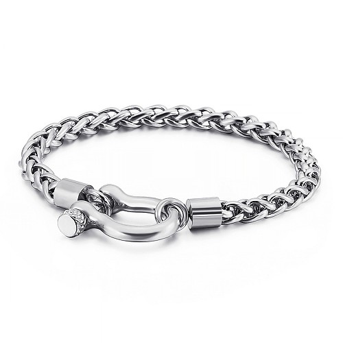 Fashion Horseshoe Buckle Bracelet Stainless Steel Simple Jewelry