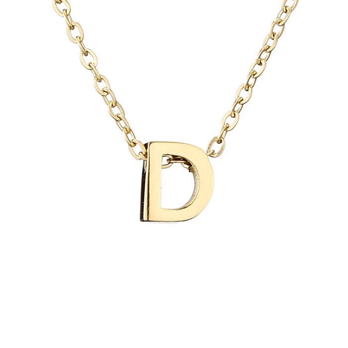 Lady Letter Stainless Steel  Stainless Steel Plating Pendant Necklace