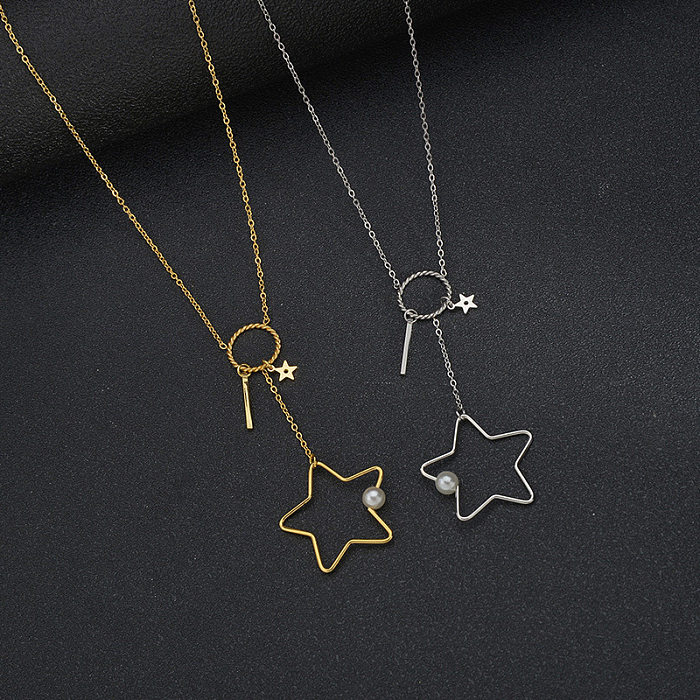 Fashion Star Pendant OT Buckle Stainless Steel  Pendant Necklace