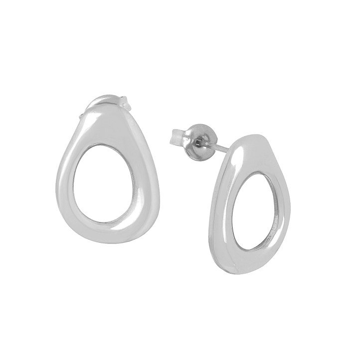 1 paire de clous d'oreilles plaqués or 18 carats, Style Simple, couleur unie, ajouré, en acier inoxydable