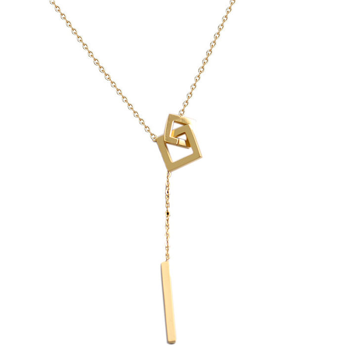 Luxus Mode Edelstahl Halskette Femal Modische Quaste Schlüsselbein Kette