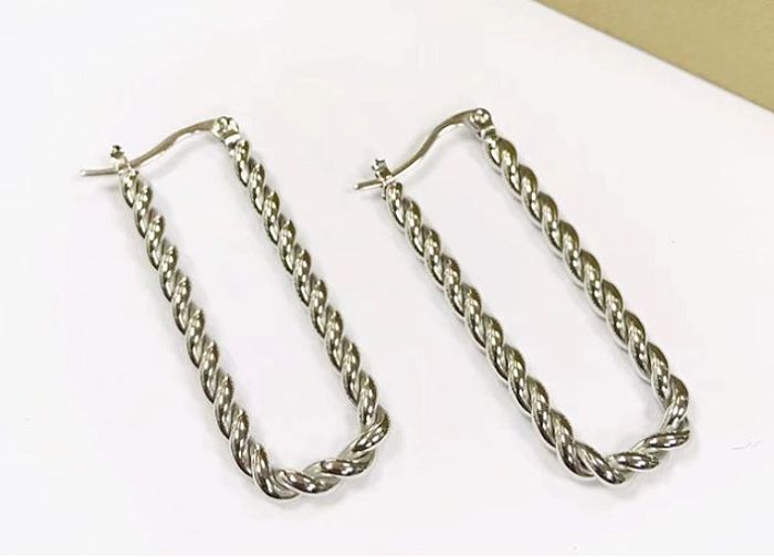 1 Pair Lady Square Plating Stainless Steel  Earrings