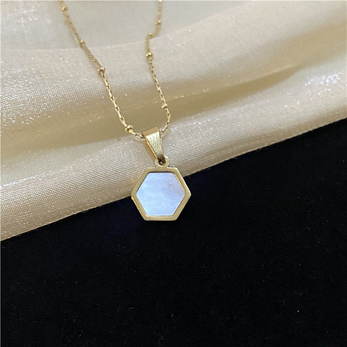 Simple Style Geometric Stainless Steel Polishing Pendant Necklace