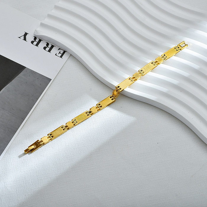 Elegant Luxurious Letter Heart Shape Stainless Steel Bracelets