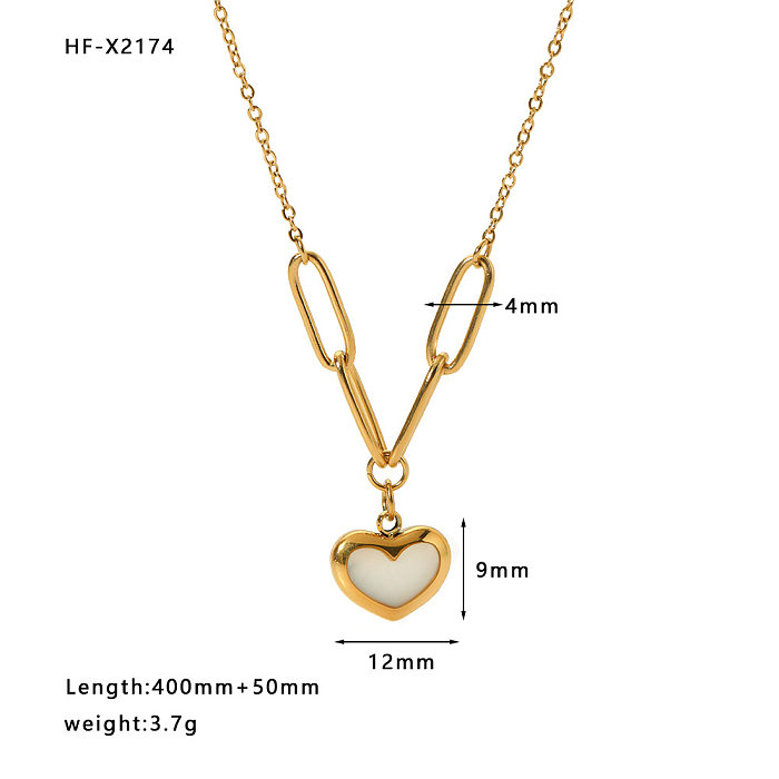 Streetwear Heart Shape Butterfly Stainless Steel  Stainless Steel Plating Pendant Necklace