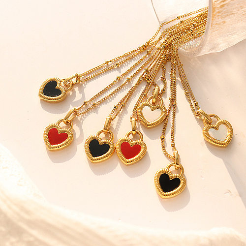 Fashion Simple Double-sided Heart-shaped Shell Stainless Steel Necklace