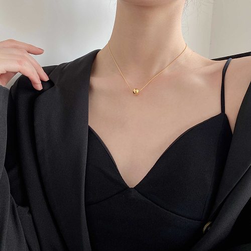 1 Piece Simple Style Ball Stainless Steel Pendant Necklace