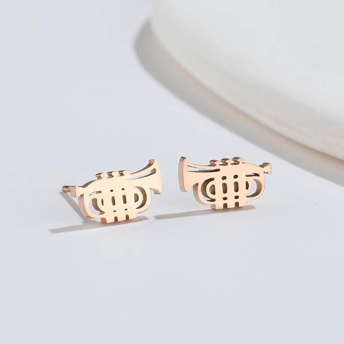 Vintage Style LaCorne Stainless Steel Ear Studs Plating No Inlaid Stainless Steel  Earrings