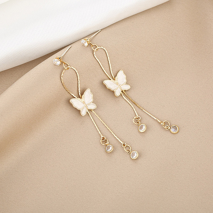 1 Paar elegante Basic-Schmetterlings-Ohrringe aus Edelstahl