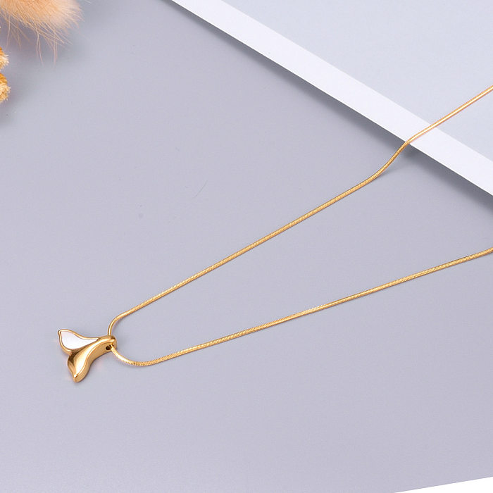 Fashion Fish Tail Stainless Steel Plating Pendant Necklace 1 Piece