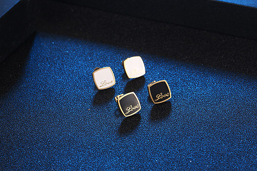 1 Piece Vintage Style Letter Plating Stainless Steel Ear Studs