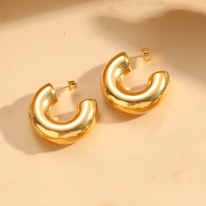 1 Pair Classic Style Streetwear Geometric Plating Stainless Steel 14K Gold Plated Earrings