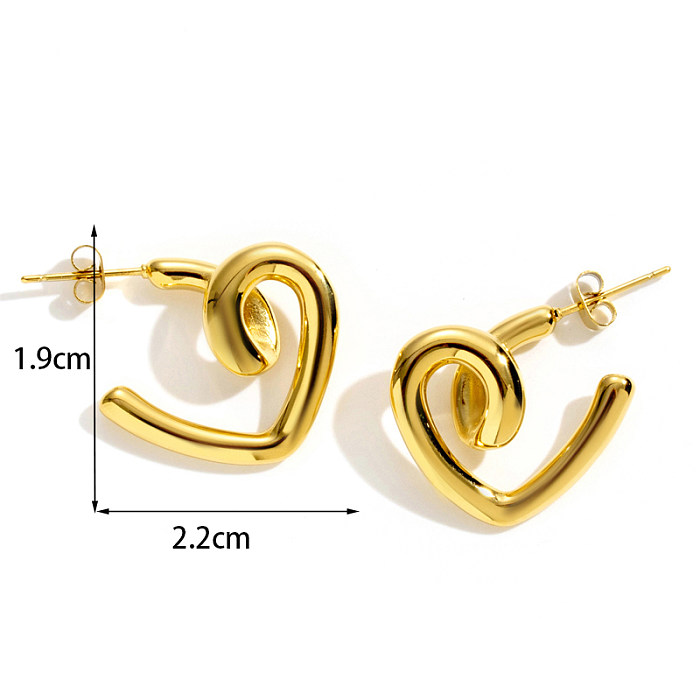 1 Pair Simple Style Irregular Water Droplets Plating Stainless Steel  18K Gold Plated Earrings