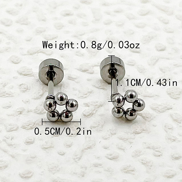 1 Pair Casual Simple Style Flower Polishing Plating Stainless Steel  Gold Plated Ear Studs