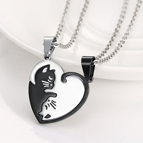 Cartoon Style Geometric Stainless Steel  Stainless Steel Plating Metal Pendant Necklace 1 Piece