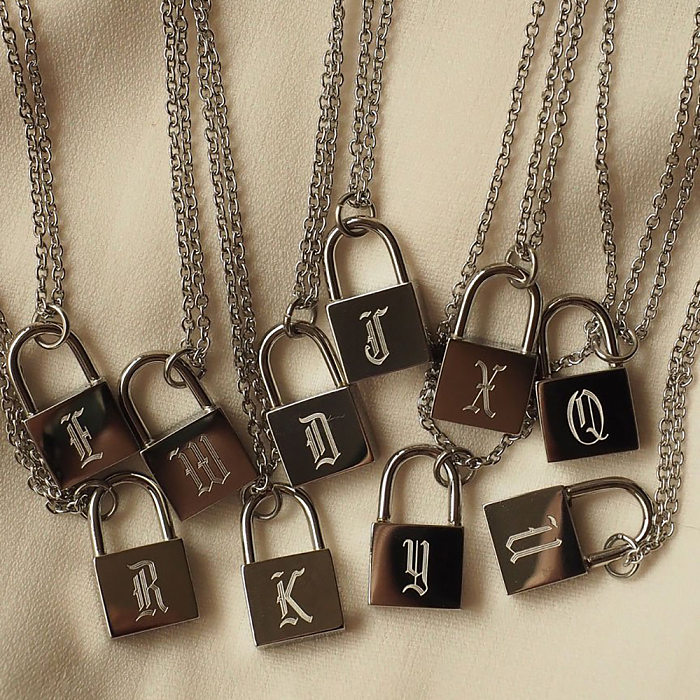 Colar de aço inoxidável com letras da moda e revestimento de colares de aço inoxidável