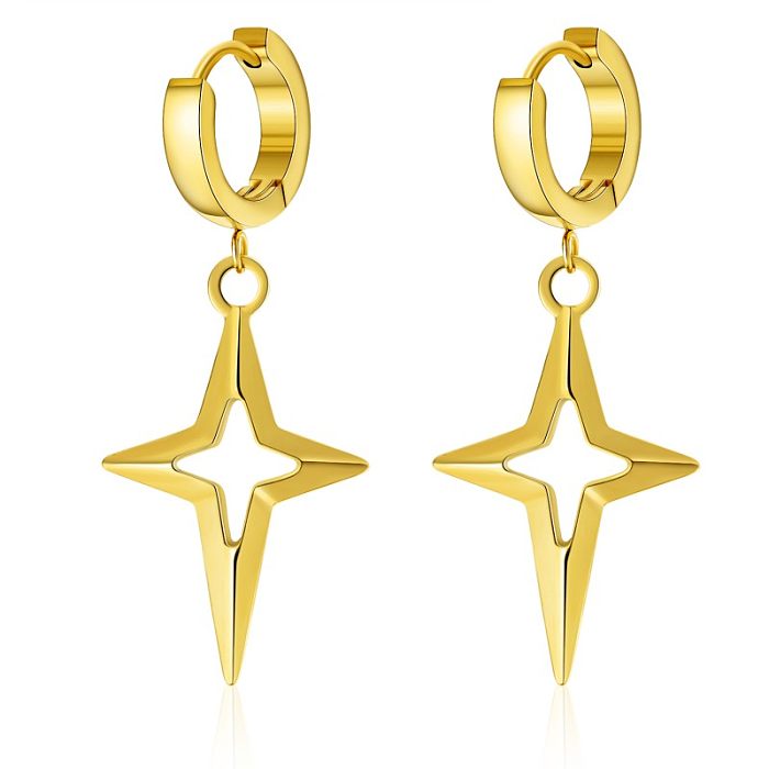 1 Pair Modern Style Cross Plating Stainless Steel  Gold Plated Earrings