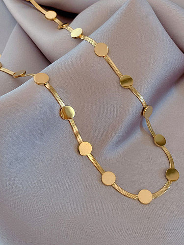 Moda simples ouro aço inoxidável colar gargantilha colar