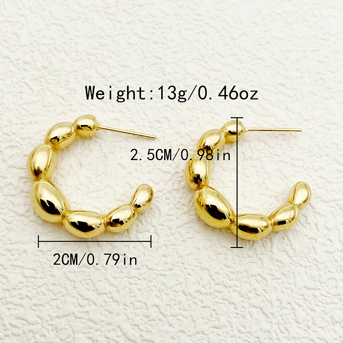 1 Pair Simple Style Geometric Plating Stainless Steel  Gold Plated Earrings