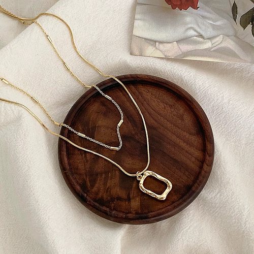 Casual Solid Color Stainless Steel  Pendant Necklace In Bulk