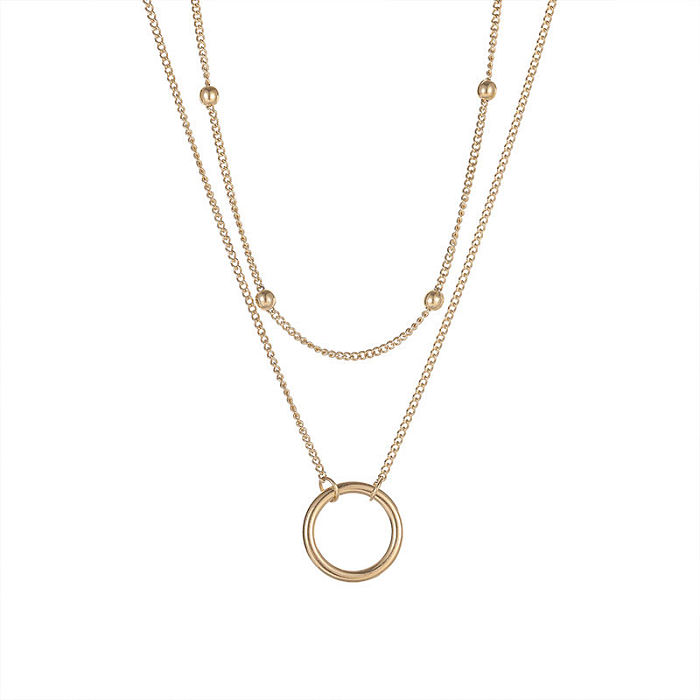 Simple Style Round Stainless Steel Necklace Layered Stainless Steel  Necklaces