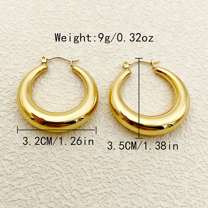 1 Paar moderne Streetwear-Ohrringe aus vergoldetem Edelstahl in U-Form