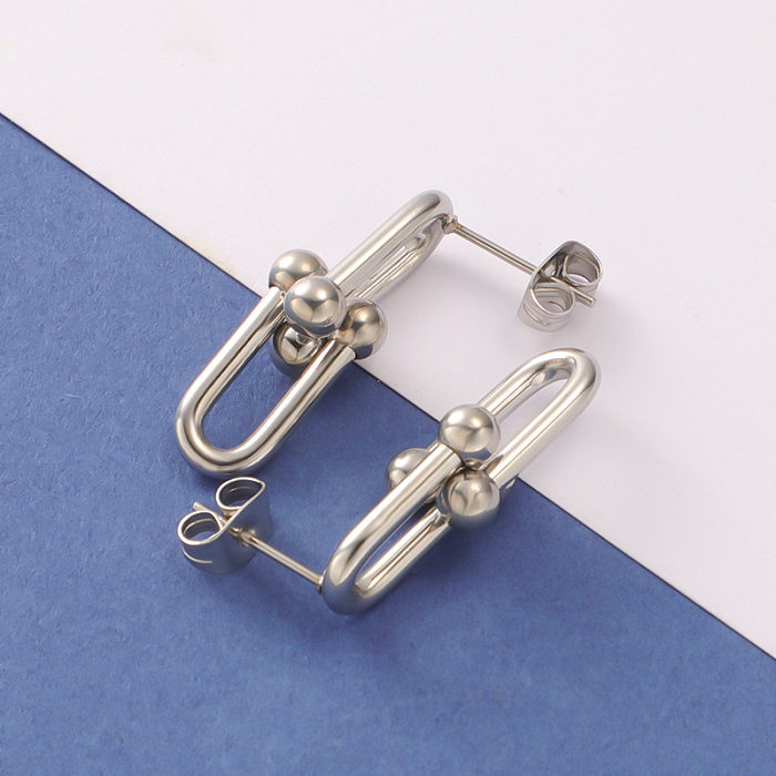 1 Pair Simple Style U Shape Plating Stainless Steel 18K Gold Plated Ear Studs