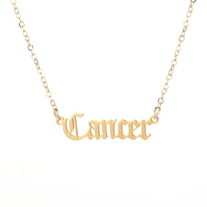Collier avec pendentif en acier inoxydable, 12 constellations, vierge, en or, à la mode