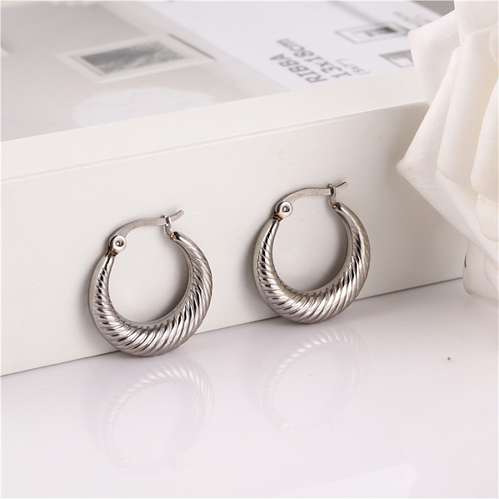 1 Pair Exaggerated Solid Color Polishing Plating Stainless Steel  Gold Plated Earrings