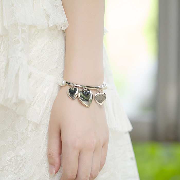 Bracelet en acier inoxydable avec pendentif en forme de cœur, nouvelle mode, vente en gros de bijoux