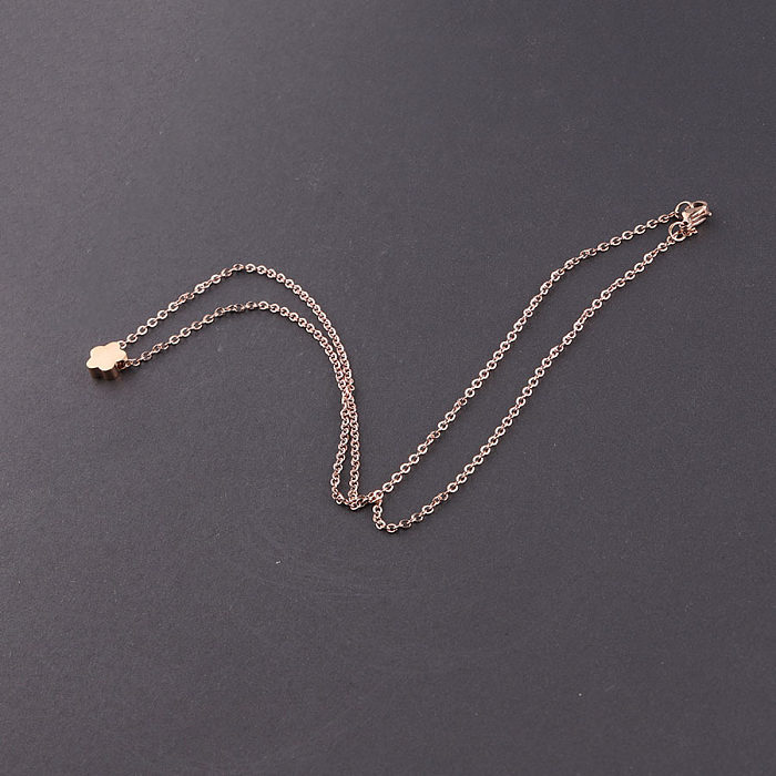Casual Streetwear Flower Stainless Steel Pendant Necklace In Bulk