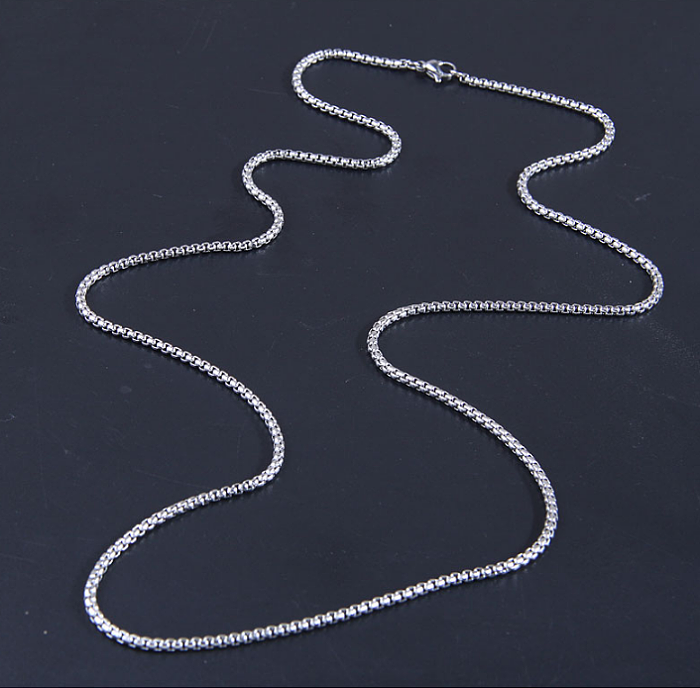 Einfacher Stil mit geometrischer Edelstahl-Halskette, Edelstahl-Halsketten, 1 Stück