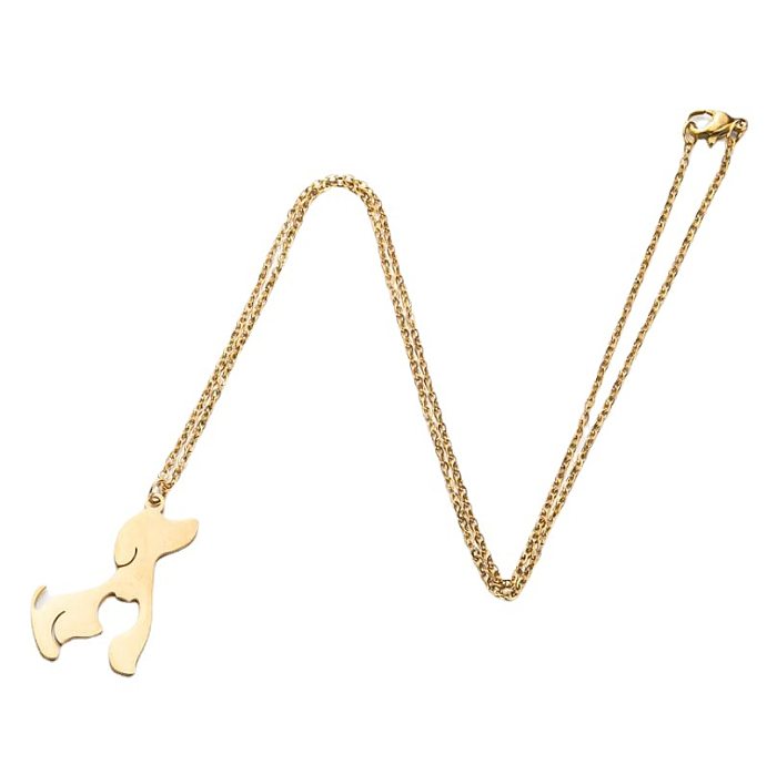 1 Piece Fashion Dog Stainless Steel  Stainless Steel Plating Pendant Necklace