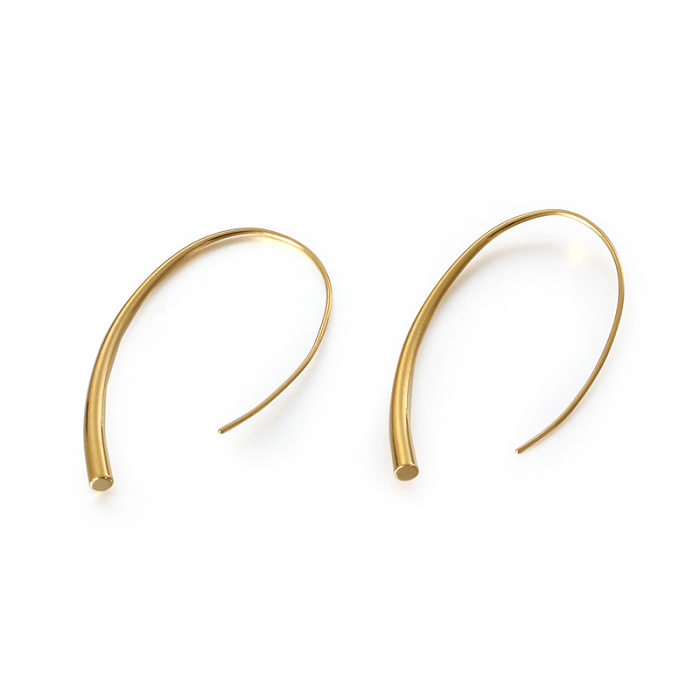 Korean Style Stylish And Simple Personality Line Earrings Stainless Steel Creative Temperamental Cold Style Line Women's Earrings