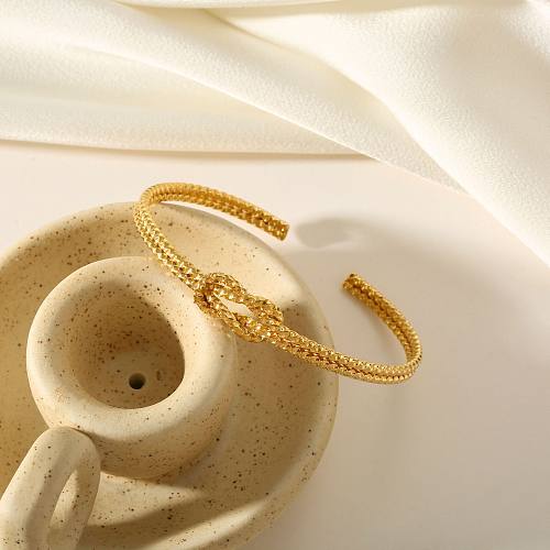 Bracelet de placage en acier titane avec nœud de style simple, vente en gros
