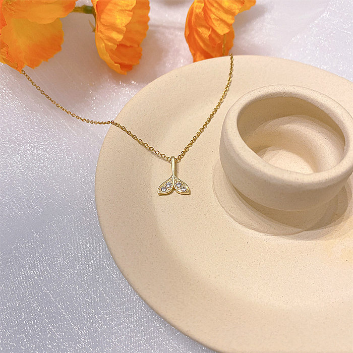 Real Gold Plating Exquisite Design Smart Stainless Steel Necklace Women's All-Match High-Grade Finely Inlaid Pendant Light Luxury Clavicle Chain