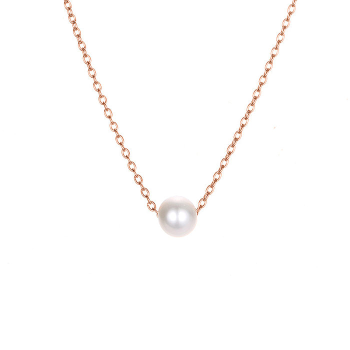 Collier de perles Simple, nouvelle mode, en acier inoxydable, vente en gros de bijoux