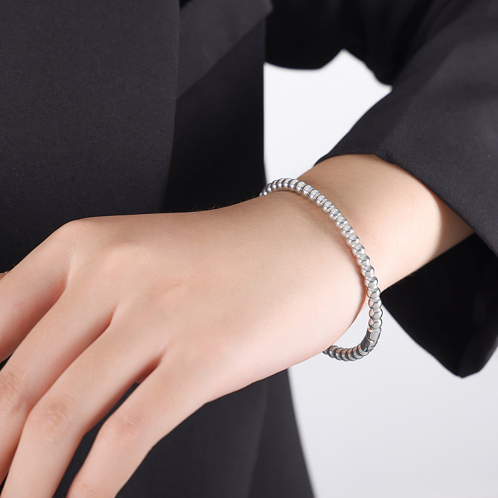 Bracelet luxueux en titane et acier plaqué or 18 carats, luxueux, de Style baroque, avec perles artificielles et Zircon, couleur unie, en vrac