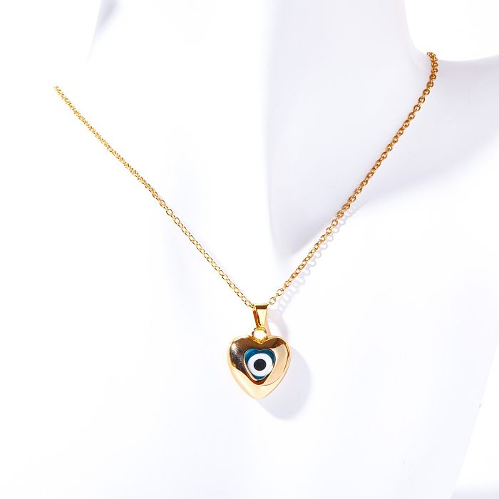 Fashion Water Droplets Eye Stainless Steel Plating Pendant Necklace 1 Piece