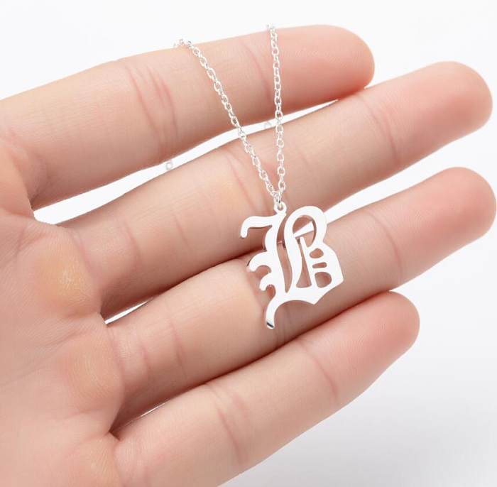 Simple Style Letter Stainless Steel  Plating Pendant Necklace