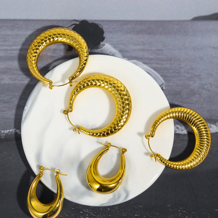 1 Paar INS-Stil schlichte geometrische Ohrringe mit Edelstahlbeschichtung und 18-karätiger Vergoldung
